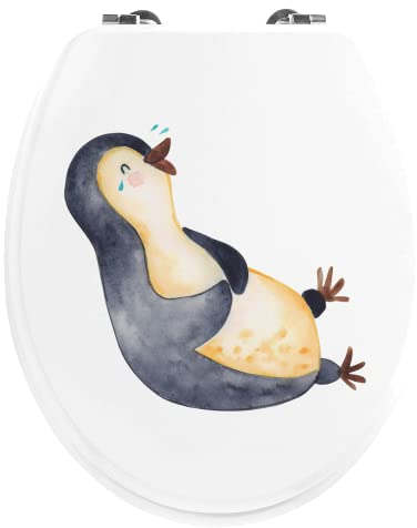 Mr. & Mrs. Panda Motiv WC Sitz Pinguin Lachen - Geschenk, Fröhlich, Freude, Klodeckel, WC-Sitz, witzig, Fröhlichkeit, Optimismus, Toilettendeckel,