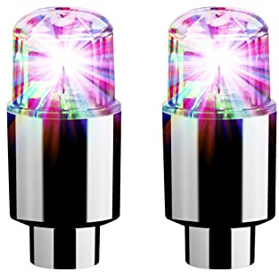 Pewell Cappucci per valvole a LED - Luci per Pneumatici durevoli per Auto,Luce LED per Tappo valvola Ruota Pneumatico con sensori Intelligenti per Auto Biciclette Motociclette151/200