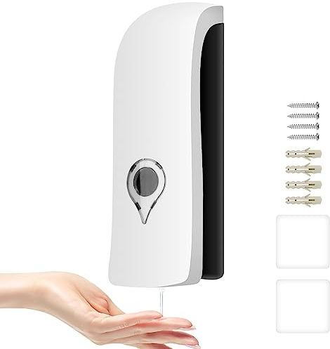 300ml Seifenspender Wandbefestigung, Wandmontage Manueller Einkopf-Seifenspender für Duschgel Shampoo Desinfektionsmittel,für Küche,Bad,Büro Geschäfte,öffentliche Orte,Schraubmontage oder Ohne Bohren