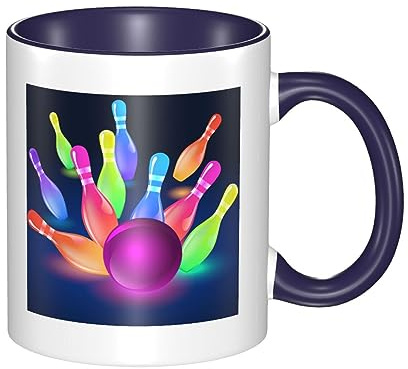 RFSHOP Tasse à café en céramique, boules de bowling, tasse de voyage, tasses à thé personnalisées, tasses à lait, pour le bureau et la maison