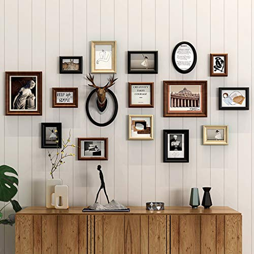 Bilderrahmen Collage Set Europäisches Fotorahmen-Collage-Wandset aus Holz | Kombinationsrahmen für mehrere Bildergalerien | Bilderrahmen organisieren für Wohnzimmer, Treppenhaus, Hintergrund, Wanddek