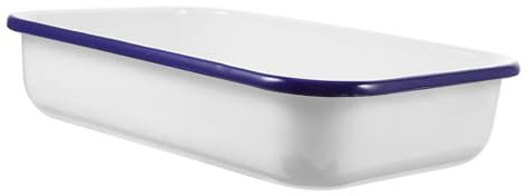 IMIKEYA Emaille Backform Für Lebensmittelaufbewahrung Hitzebeständige Antihaftbeschichtete Backform 19x28cm Für Obst Und Brot Langlebig Und Rostfrei Küchen Und Restaurantgebrauch