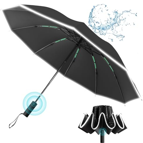 Regenschirm Sturmfest Taschenschirm Regenschirm Umgekehrter 10 Rippen