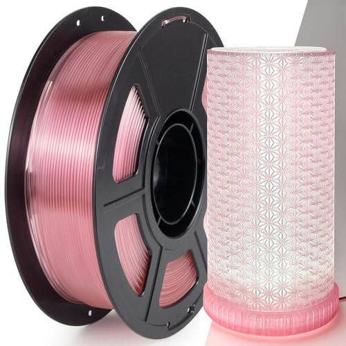 IEMAI PETG Filament 1.75mm, Transparent PETG Hellrosa 1Kg, High Speed 3D Drucker Filament, Maßgenauigkeit +/- 0,02 mm, Geeignet für den Druck von Lampenschirmen Dekorationen