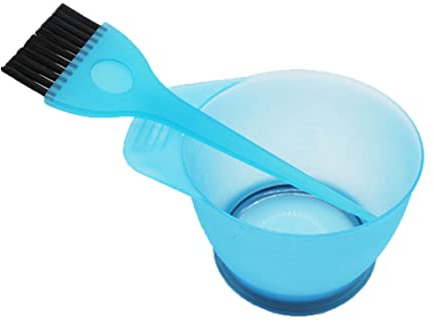 1 Set Hair Dye Color Brush and Bowl Set Hair Color Brush Mixing Bowl Kit for Hair Tint Dying Coloring Applicator Blue bleach hair