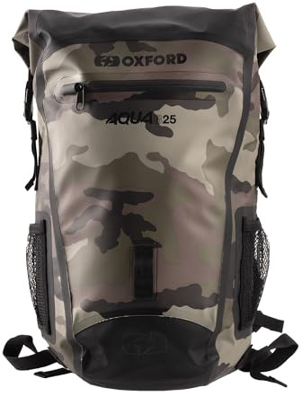Oxford Aqua B-25 Rucksack Motorrad Gepäck, Camouflage/Schwarz