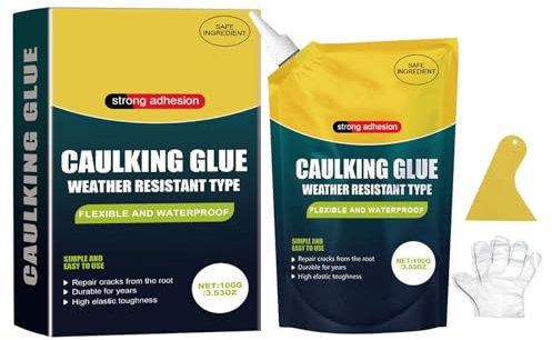 Scellant de réparation imperméable pour fissures de béton, réparation de fissures de béton, ciment liquide pour remplissage de fissures et de trous, Scellant de Réparation pour Joints (100g)