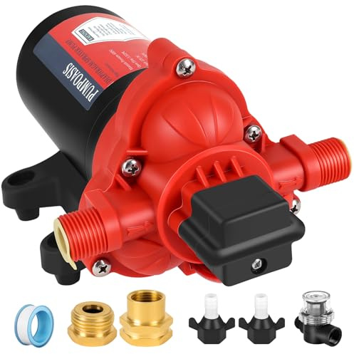 12V Sprayer Pump for Agricultural Spraying, 2.5GPM-60PSI-8AMP, Strong Chemical Resistance, Provides Sufficient Pressure, On-Demand Pump with Pressure Switch and Self-Priming, Compatible with Roundup