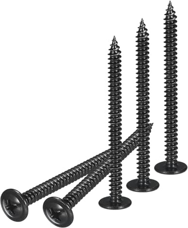sourcing map 50Pcs #8×2 Phillips Head Self Tapping Screws, Carbon Steel Flat Head High-Strength Quick Tapping Screws Wood Screw for Wood, Metal, Plastic, Black