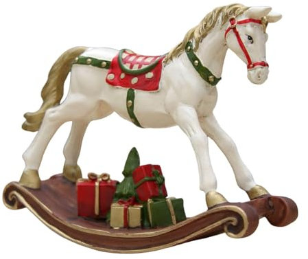 Adornos de caballo balancín de Navidad, pintado a color, decoración de mesa, hobbies de Navidad, adornos para árbol colgante, decoración de mesa