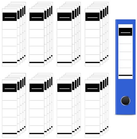 100 Stück Ordner Etiketten Selbstklebend, 3.6 x 19 cm Ordnerrücken Selbstklebend Weiß Rückenschilder Ordner, Ordnerrücken Aufkleber Schmal Ordner Rückenschilder für Standardordner, Breit Ordner