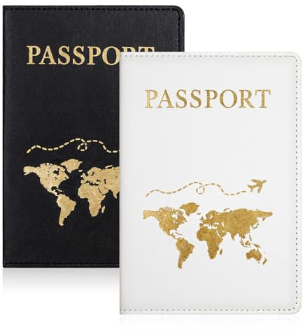BOHUIZ 2 Stück Reisepasshülle, PU Leder Reisepass Hülle, Passport Holder, Passport hülle, Reisepass Hülle Halter, Passport Cover für Kreditkarten, Ausweis und Reisedokumente