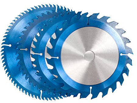 BDAYEK Saw blade 1pc 165-185mm Circular Saw Blade Blue Coated TCT Wood Cutting Disc 24/40/48T Carbide Tipped Saw Blade Disc for Power Tool,165x20x24T(165x20x48T)