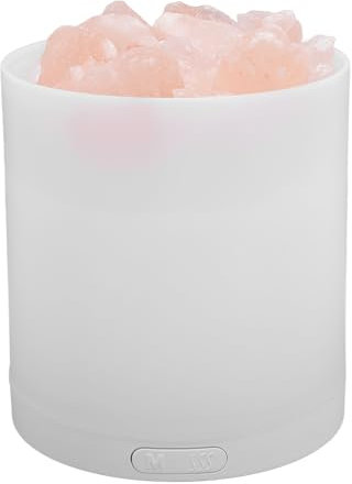 150ml Cool Mist Humidifier with 7 Color Lights, Himalayan Salt Lamp Diffuser, Salt Rock Bag, USB Aromatherapy Diffuser, Flame Essential Oil Diffuser for Home Room, Office