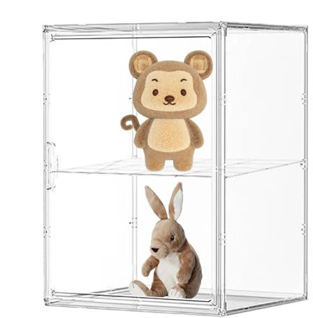 Acryl-Displaybox, Spielzeug-Aufbewahrungsbox,Doppelschichtige Figurenvitrine aus transparentem Acryl | Puppen-Aufbewahrungsvitrine, Sammelvitrine mit großem Fassungsvermögen für Wohnzimmer, Schlafzimm