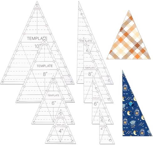 UNICRAFTALE 8 Pcs Triangle Quilting Template Triangle Rulers for Quilting Transparent Acrylic T-Shirt Rulers Acrylic Quilt Templates for Cutting Sewing Patchwork Cutting Pattern DIY Craft