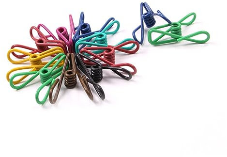 HOLIDYOYO 10piezas Clips Metálicos Coloridos Multiusos Unidades Pinzas para Ropa Sin Marcas Sujetadores Resistentes con Recubrimiento De Vinilo para Colgar y Organizar Ropa y Papeles