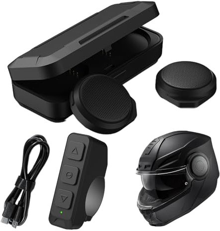 Casque sans fil pour la moto - Interphone Bluetooths de casque avec microphone, périphérique audio à vent | Système de haut-parleurs mains libres pour les cyclistes, appels téléphoniques, voyages en p