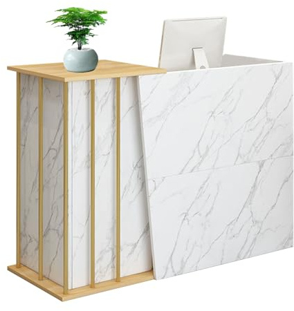 Kassentheke Einzelhandel, Empfangstheke Schmal, Verkaufstresen Vintage, Kleine Rezeptionstheken mit Abschließbaren Schubladen, Kassentisch Bürotheke für Firmenhallen Salon(Size:120 cm,Color:c)