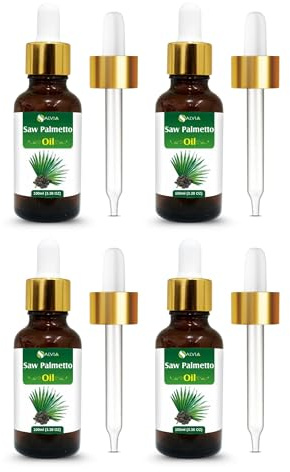 Salvia Saw Palmetto Oil – 4 Pack | Cosmetic Grade Carrier Oil for DIY Skincare, Haircare & Massage – 100ml / 3.38 Fl oz