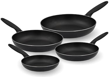 Set 4 Padelle in Alluminio Antiaderenti Vulcano 16 + 20 + 24 + 28 cm