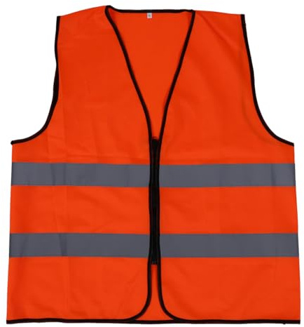 SOIMISS Gilet Réfléchissant De Sécurité Haute Visibilité Orange Pour Adultes Gilet De Travail En Polyester Imperméable Avec Fermeture Éclair Pour Chantier Et Activités Extérieures