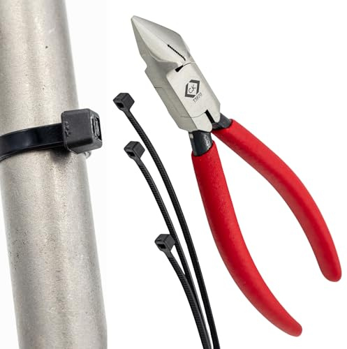 C.K Tools Cable Tie Installation Cutter, Tensioning & Flush Cut Pliers for Plastic Cable Ties, Patented Grip, Premium Japanese Steel, for Professional Electricians, Aerospace, Data Cabling, CK T3970