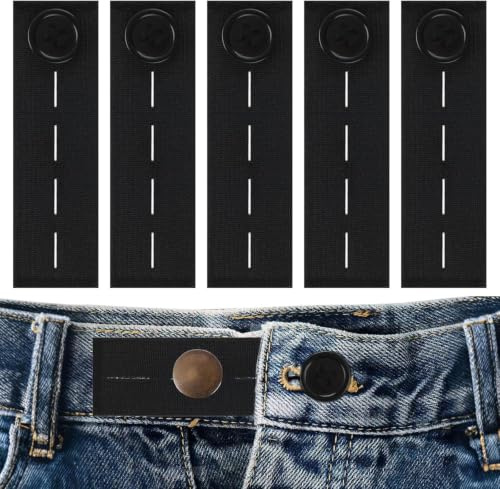 Ampliador de pantalones, ampliador de botón elástico ajustable para mujer embarazada y hombre, extensión de cintura sin costuras, 3 ranuras para pantalones y pantalones para embarazo