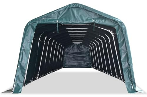 Generico Tendone Bestiame Rimovibile PVC 550 g/m² 3,3x16 m Verde Scuro,248.86kg,3055651
