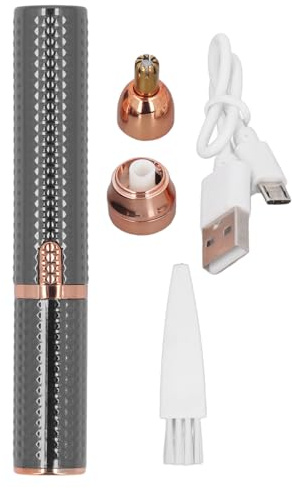 3 i 1 elektrisk ögonbrynstrimmer USB uppladdningsbar ansiktshårborttagare för kvinnor med 2 utbytbara huvuden Säkert, effektivt bärbart ABS-material (Svart)
