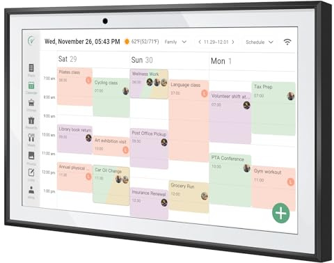 RROSKY WiFi Digital Calendar Smart Family Planner,Chore Charts, Achievement Rewards, AI Meal Planning, Smart Touchscreen Interactive Display for Schedules and Cloud Photo Desk Bases, Gifts for Women Men, Gifts for Mom Dad, 10.1'' Black