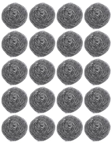 OHPHCALL Estropajos Metálicos de Acero Inoxidable 30 G 20 Unidades para Limpieza Profunda de Ollas y Sartenes, Cepillos Resistentes para Cocina y Utensilios de Repostería