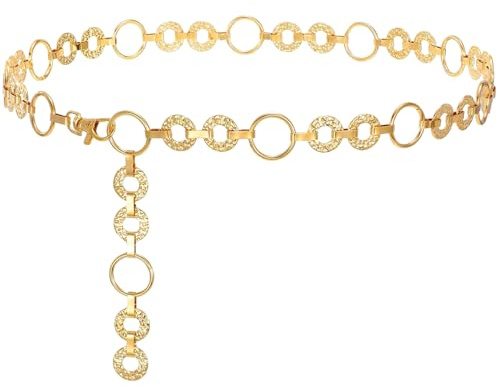 IGXX Kettengürtel für Damen, verstellbare Taillenkette aus Metall, Gliedergürtel für Kleider & Jeans, Accessoire für Party-Outfits, Damengürtel für Kleider