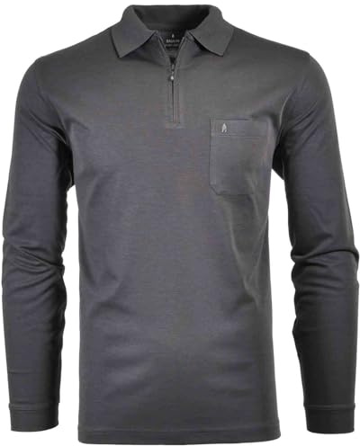 RAGMAN Herren Softknit-Poloshirt mit Reissverschluss, Langarm