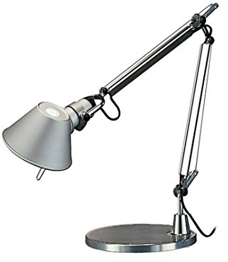 Artemide- Tolomeo Tavolo Micro Tischlampe. Hochwertige Tischleuchte aus poliertem Aluminium mit Tischfuß ø17cm. Made in Italy