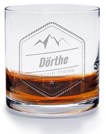 printplanet - Whiskyglas mit Namen Dörthe graviert. - Leonardo® Whiskeyglas mit Gravur - Design Mountain