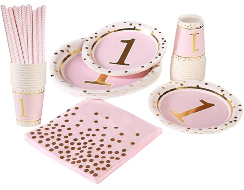 MaitianGuyou Lot de 100 assiettes en carton et gobelets pour fête d'anniversaire - Assiettes et gobelets en carton de 22,9 cm et 17,8 cm - Décorations pour fêtes, vacances, Noël, fête prénatale