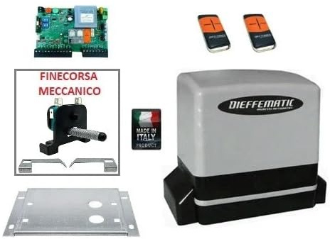 Kit Motore Per Cancello Scorrevole 600Kg 230V Attuatore Centrale Con + 2 Tx 4Ch