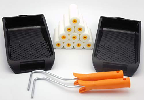 ERP - KIT ESMALTAR - 2 X CUBETA 15CMX32CM - 2 X MANGO PARA RODILLOS - 10 X RECAMBIO 10 CM ESPUMA SUPERFINA