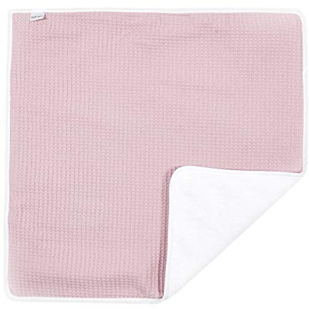 KraftKids Wickeltischunterlage Waffel Piqué rosa, Windelmatte aus 100% Baumwolle, wasserundurchlässige Reise-Wickelunterlage
