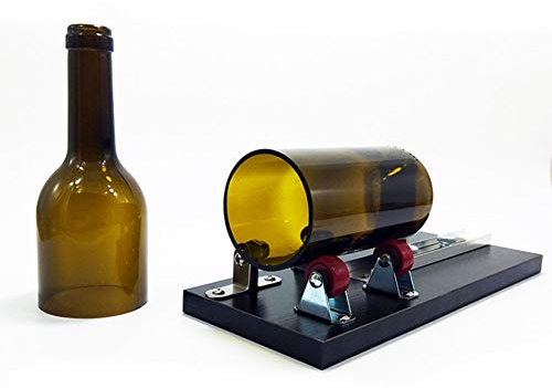 Glasschneider Flasche, Schneiden Dicke 2-10mm Edelstahl bessere Schnittschutzglas Skulpturen DIY Glas-Fertigkeit-Werkzeug erstellen (Black)