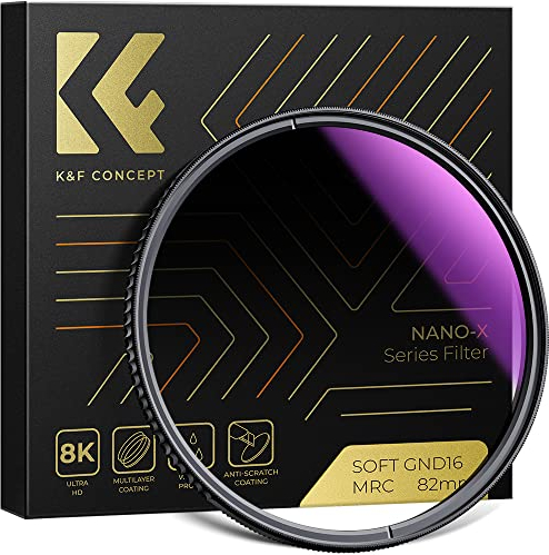 K&F CONCEPT 77mm Soft GND8 Lens Filter Graduated ND Gradient Neutral Density for Camera (Nano-X Series)