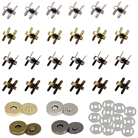 Niaciswe Magnetknöpfe 40 Stück, 14 mm, Magnetverschluss, Druckknöpfe, DIY, 4 Farben, für Geldbörsen, Taschen, Basteln