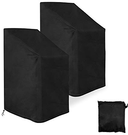 AZKEEGREY 2 Stück Gartenstuhl Abdeckung Wasserdicht, 120 x 75 x 75cm | Schutzhülle Winterfest für Stapelstühle, Stuhlabdeckung, Hochlehner, UV-beständige für Außenstühle Möbelbezug