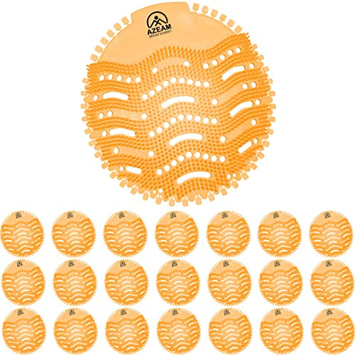 Urinal Screens Deodorizer 20 Packs, Urinal Mats Pads Orange Citrus Scented | Anti-Splash Urinal Cakes, Lasting Odor Freshener Urinal Blocks, Ideal for Toilets, Bathrooms, Offices, Schools, Restaurants