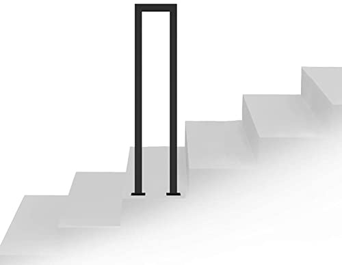 Advap Black Metal Transitional Handrail for Cement Concrete Steps and Wooden Steps, Stair Railing for Outside/Outdoor Steps, Exterior Steps Garden Terrace Decking Ground (Size : 45cm(1.5ft))
