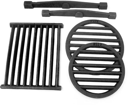 BAUSTER® Kaminrost Gussrost Ofenrost Feuerrost Tafelrost Ascherost – Rund & balken – Für Holzofen, Kaminofen, Ofen – Verschiedene Größen 18–48 cm (Ø 18 cm)