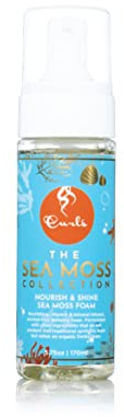 Curls Sea Moss Nourish & Shine Foam - Nourishing, Alcohol-Free Hair Mousse - Vitamin and Mineral Infused - Lightweight, Sculpted, Glossy & Voluminous Finish - For All Types 5.75oz