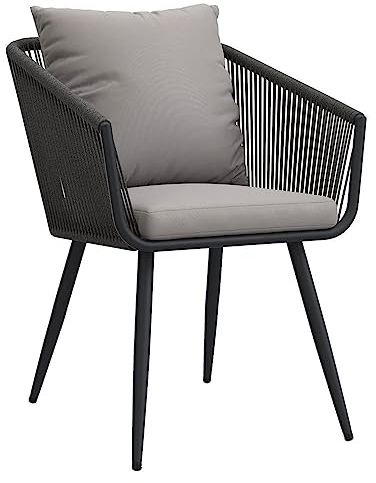 OUTLIV. Alex Gartenstuhl in Anthrazit, 58,5x63,5x79 cm, rostfreies Aluminiumgestell, hochwertiges Rope, Belastbarkeit: 110 kg, Kissen waschbar, wetterfester Gartensessel