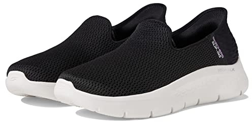 Skechers Womens Women's Hands Free Slip-ins Go Walk Flex-Relish Sneaker, Black/White, 2.5 UK